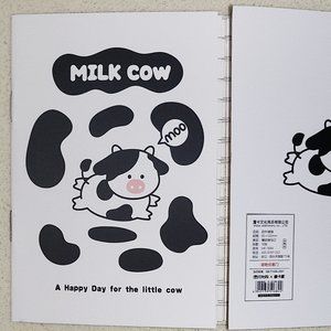 Kawaii Holstein-Friesian black and white baby Cow mini notebook notepad #2